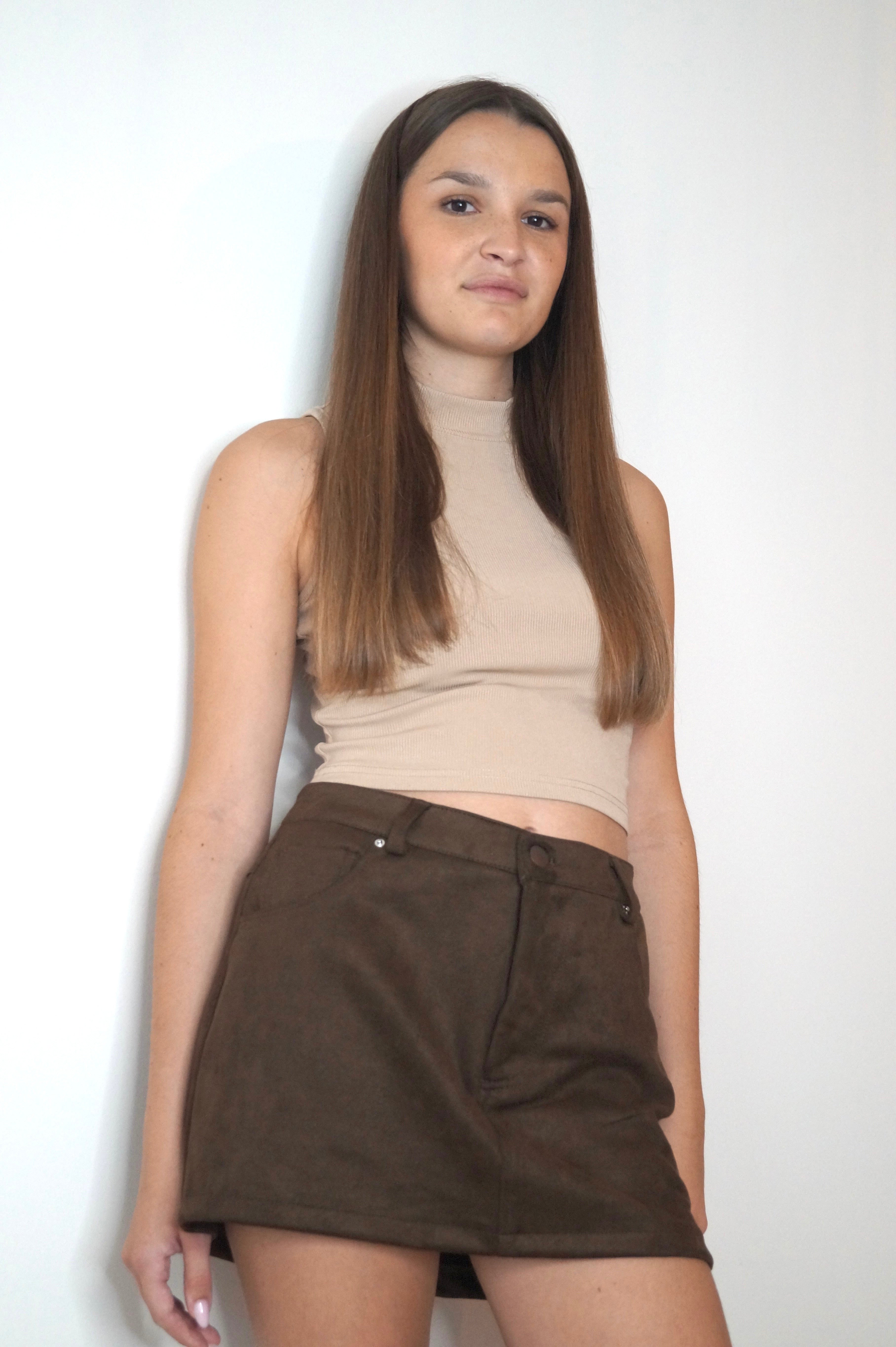 Jupe-Short MAËLYS Marron